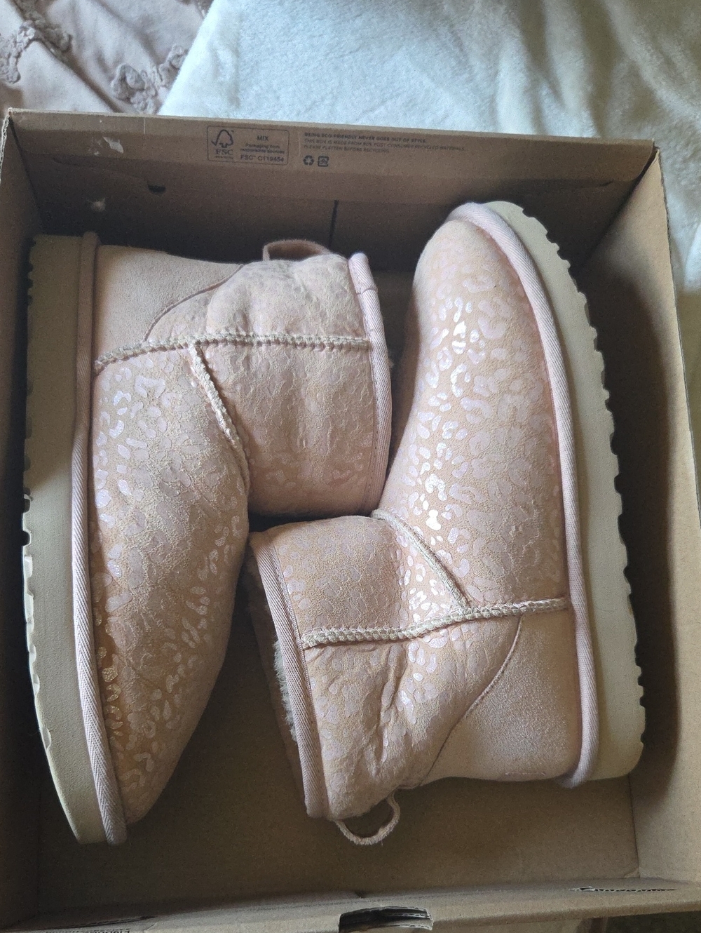 Women's UGGS Pink Short Winter Boots - Soft Faux Suede